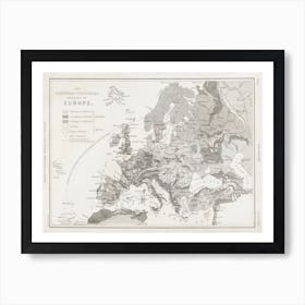 Geology, The Principal Features Of Europe Geological Art Print