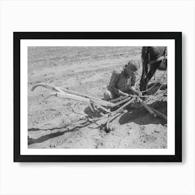 Jack Whinery Hitching His Burros Up To Homemade Plow, Pie Town, New Mexico By Russell Lee Art Print
