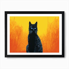 Cat With Blue Eyes Art Print