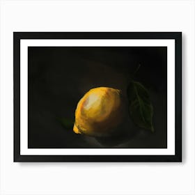 Lemon Oil Painting Print Fruit Vintage French Provincial Art Print