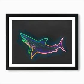 Neon Sign Inspired Shark 4 Art Print