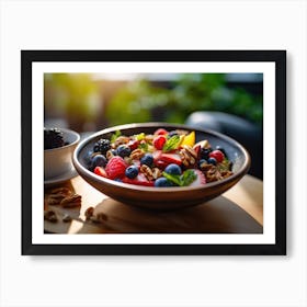 Granola Bowl With Berries Art Print