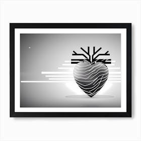 Black And White Heart Art Print