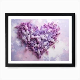 Lilac Flower Heart Art Print