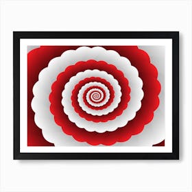 Red Modern Floral Interior Design Art Print