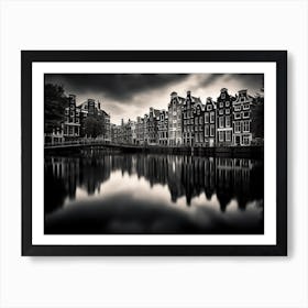 Black And White Photograph Of Amsterdam 2 Art Print