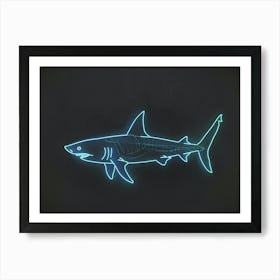Neon Blue Greenland Shark 3 Art Print