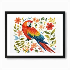 Little Floral Macaw 1 Art Print