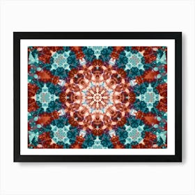 Alcohol Ink Blue And Red Abstract Pattern 2 Art Print