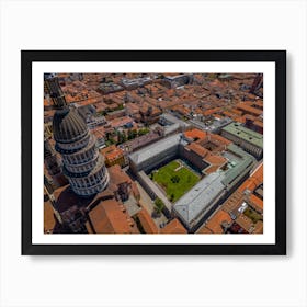 Italy architecture from above. Basilica of San Gaudenzio.  Novara. Piedmont. Italy. Aerial  photography Art Print