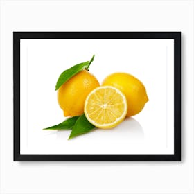 Fruit Lemon White Background Art Print