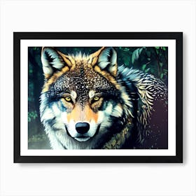 Wolf In The Woods 28 Art Print