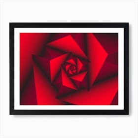 Red Abstract Geometric Art Print