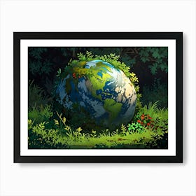 Earth In The Forest Art Print