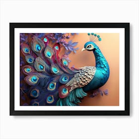 Colorful Peacock 5 Art Print