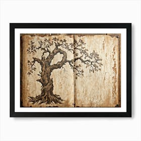 Antique Oak Tree Knot Translated Into Decorative Vintage Grunge Pattern Textures Reminiscent Of Age (2) Art Print