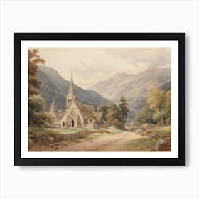 European Countryside Vintage Painting Art Print