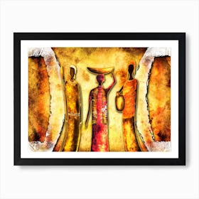 Tribal African Art Illustration In Painting Style 189 Art Print