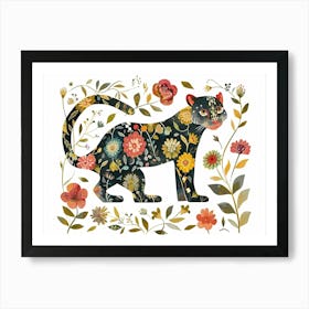 Little Floral Panther 1 Art Print