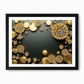 3d Artwork with Flowers Art Print