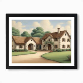 English Country Cottage  Art Print