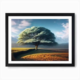 Tree In The Field Art Print