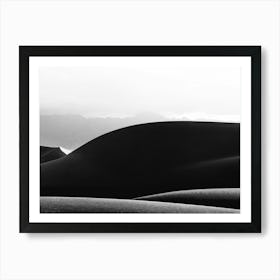 Wall Of Sand In The Desert In Black And White Art Print