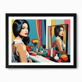 Woman in a mirror 2 Art Print