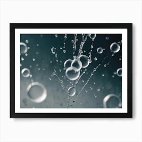 Abstract Image Of A Water Splash With Droplets And Rings Art Print