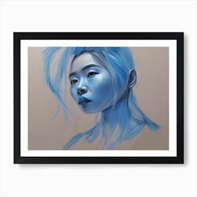 Blue Asia Woman Art Print