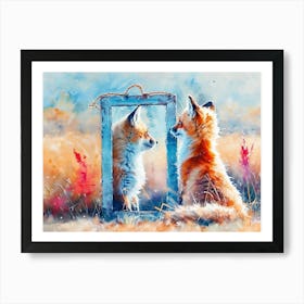 Arctic Fox Fur In Winter Art Print