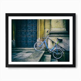 Bicycle & Church Door Art Print