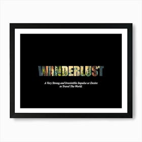 Wanderlust Poster Retro Wooded Pines 4 Art Print