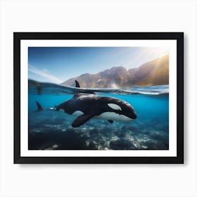 Realistic Photography Of Orca Whale Coming Up For Air 3 Art Print