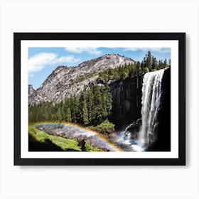 Yosemite National Park Waterfall Rainbow Art Print