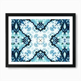 Abstract Pattern Blue Bubbles Art Print