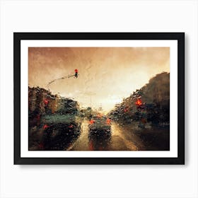 Rainy road Art Print