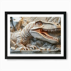 3d Dinosaur Made In Stone 3 Art Print