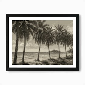 Palm Trees On The Beach 2 Art Print