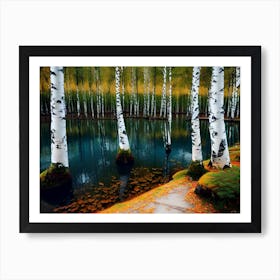 Birch Trees In Autumn 29 Art Print