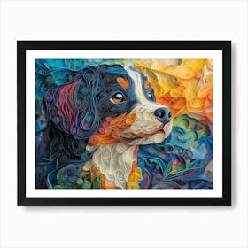 Finnish Laphund Paper Quilling Dog Portrait II Art Print