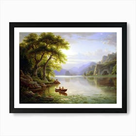 Boat On A Lake Art Print