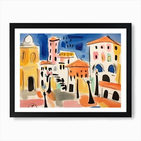 Padua Italy Cute Watercolour Illustration 4 Art Print