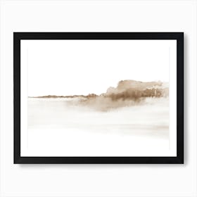 Watercolor Landscape 10 Sepia Line Art Print