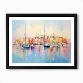 Boats In The Harbor Art Print