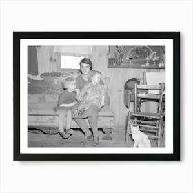 Mrs Oscar Gaither And Two Of Her Five Children In Their Farmhouse Near Mcleansboro, Illinois Gaither Is A Ten Art Print