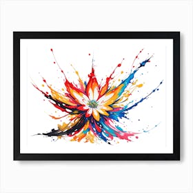 Abstract Paint Splash Flower Arrangement 32 Art Print