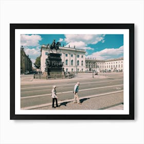 Two People Crossing The Street In Berlin Art Print