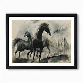 Modern Horse Sketch Art Print