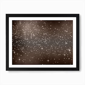 Chocolate Tone Shining Star Background Art Print